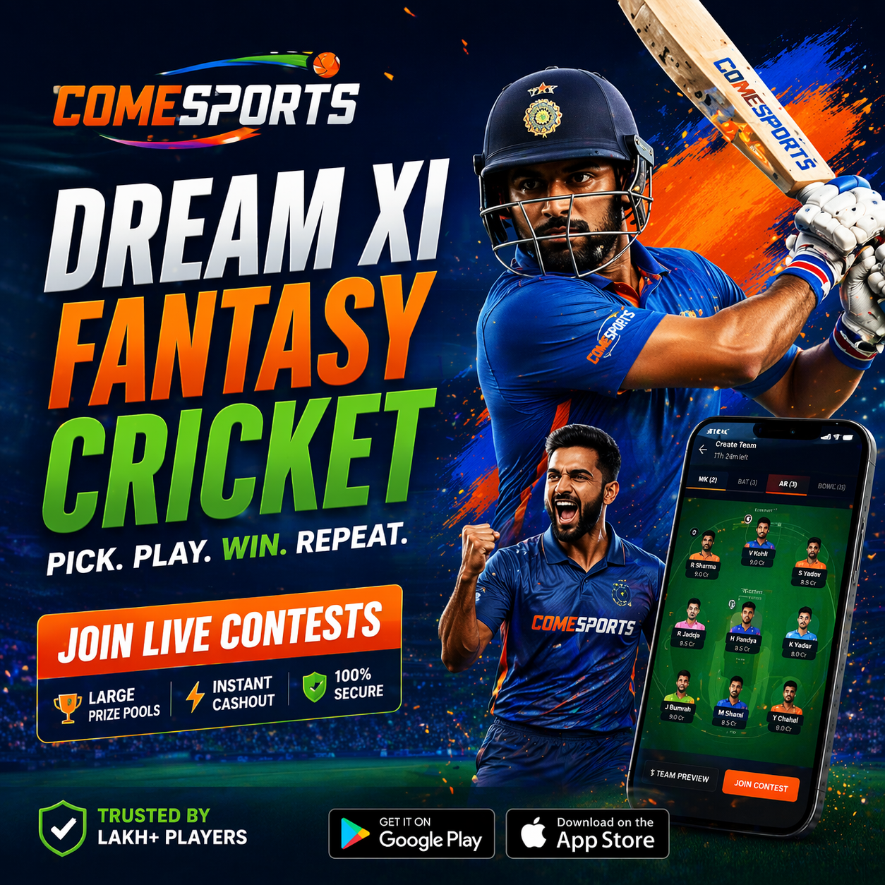 cric play fantasy cricket contest selection