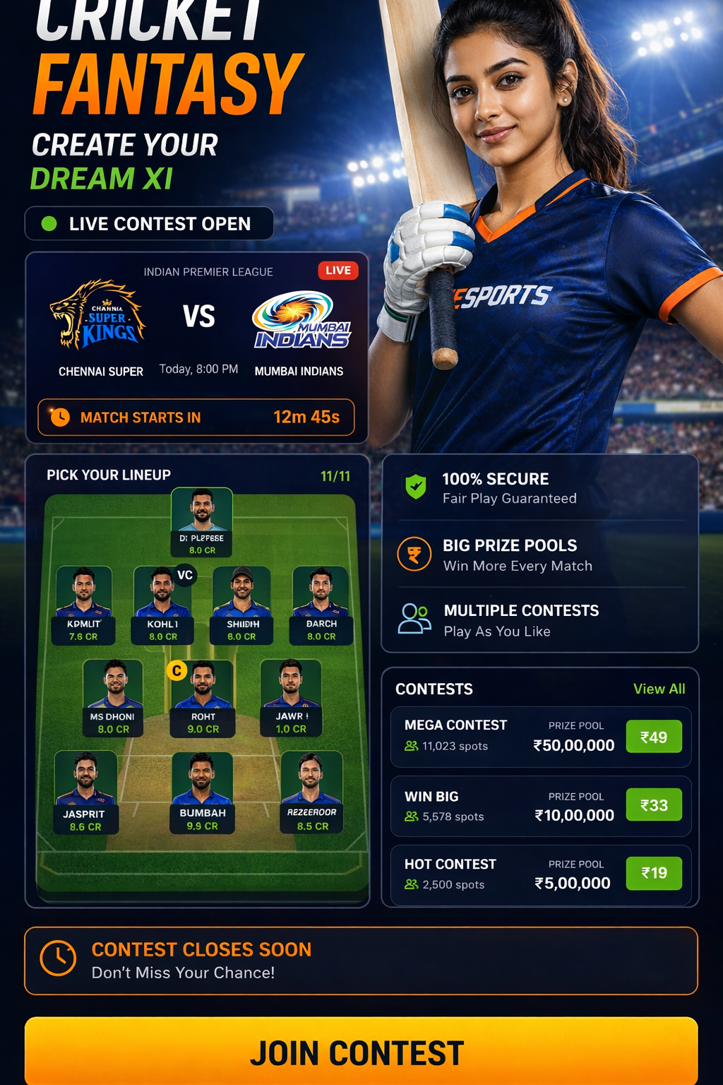 cric play matchday team picks